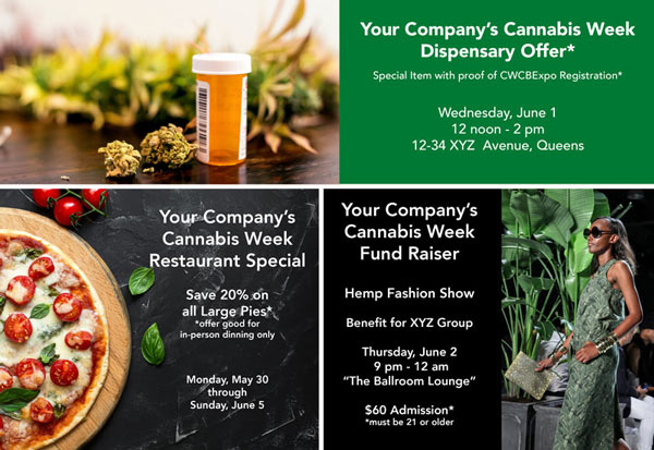 Cannabis Week Event and Offer Examples