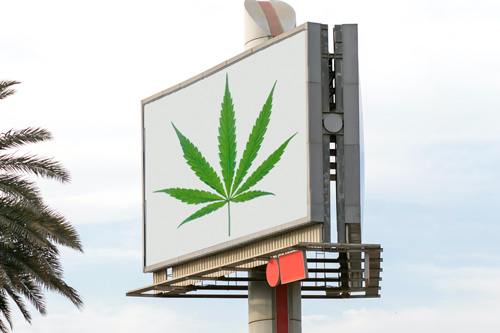 Cannabis Leaf on Billboard